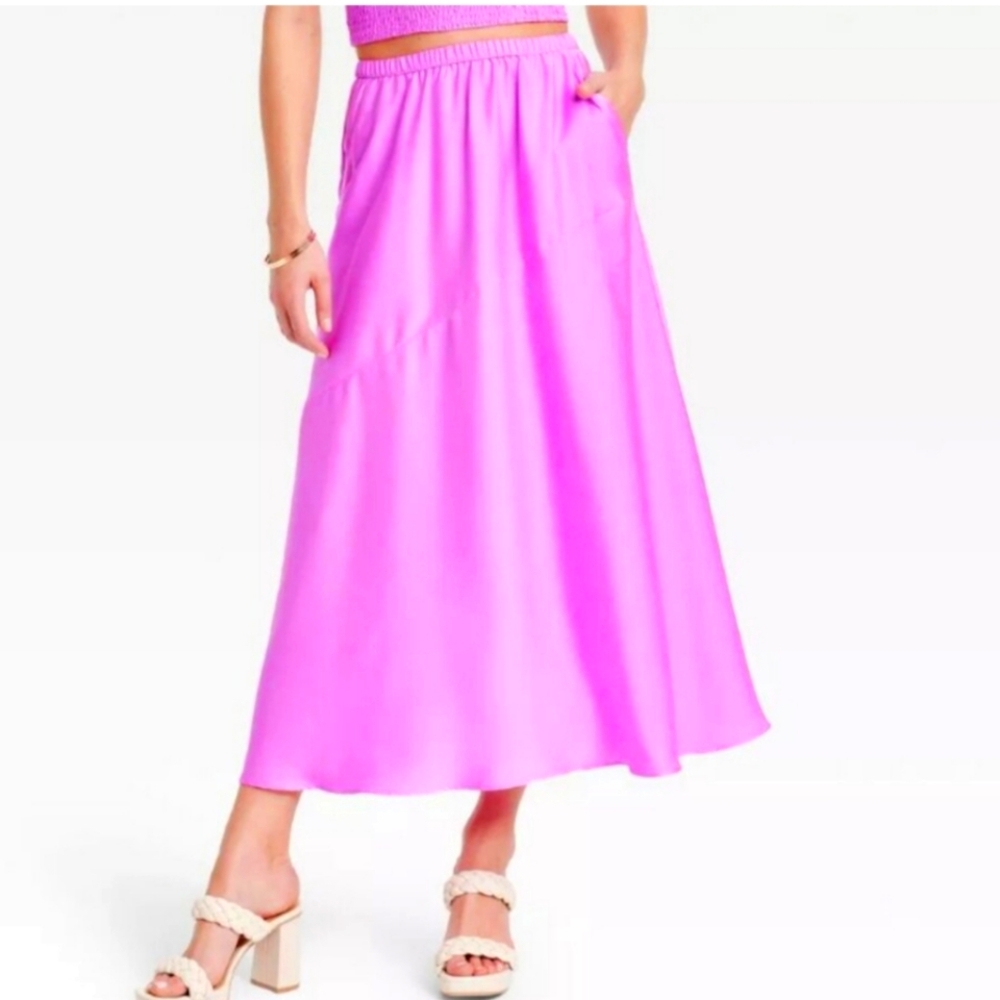 NWT Women's Maxi A-Line Slip Skirt - A New Day Purple Violet Medium - Picture 1 of 5